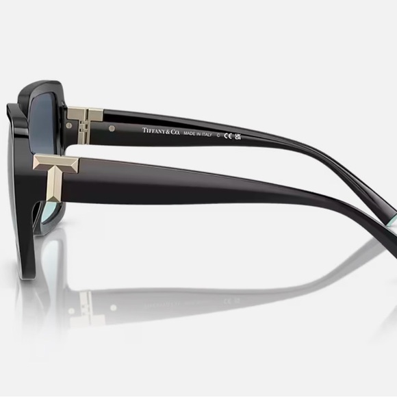 Oversized Tiffany & Co. Black Sunglasses with Blue Gradient Lenses main image 13